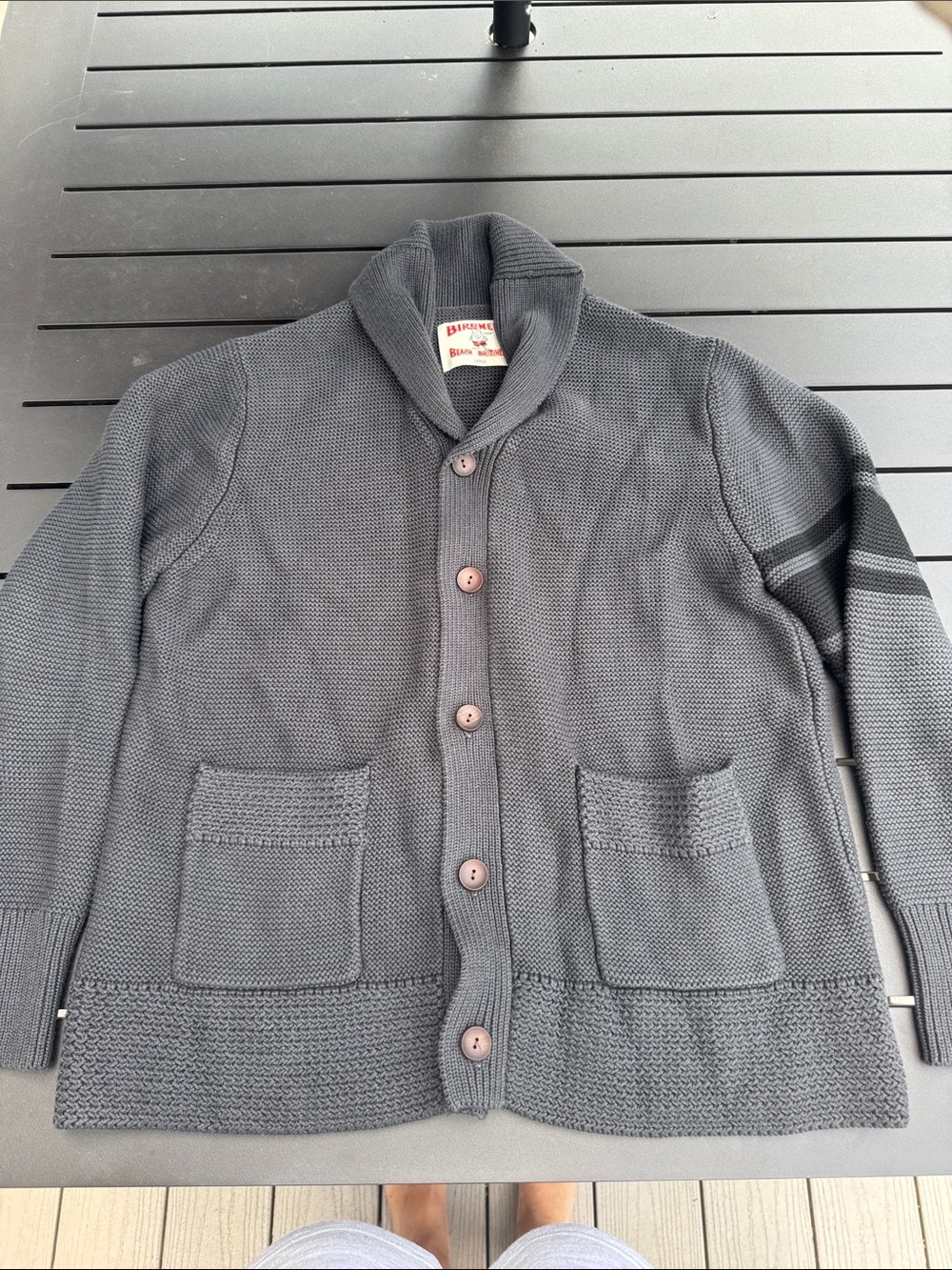 Birdwell Men's Shawl Collar Button Cardigan - Charcoal
